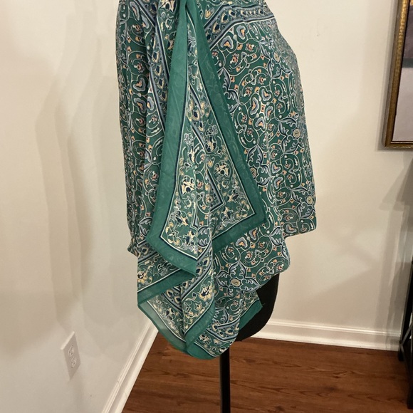 Max Studio Teal Patterned Women's Blouse - Picture 4 of 7